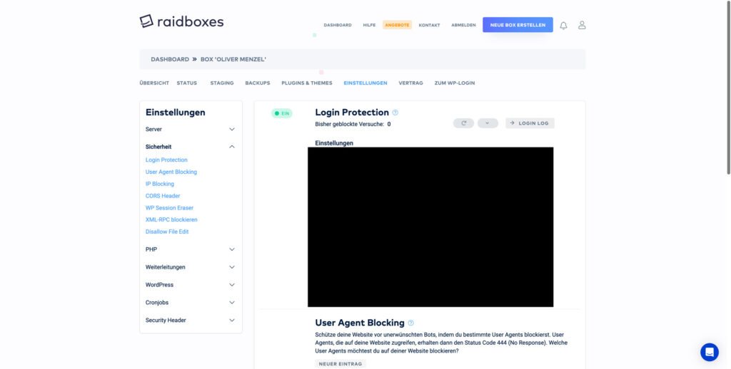 WordPress Sicherheit Raidboxes